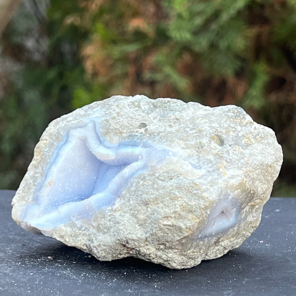 Calcedonie albastra /blue lace/ agat albastru piatra bruta m15, druzy.ro, cristale 4