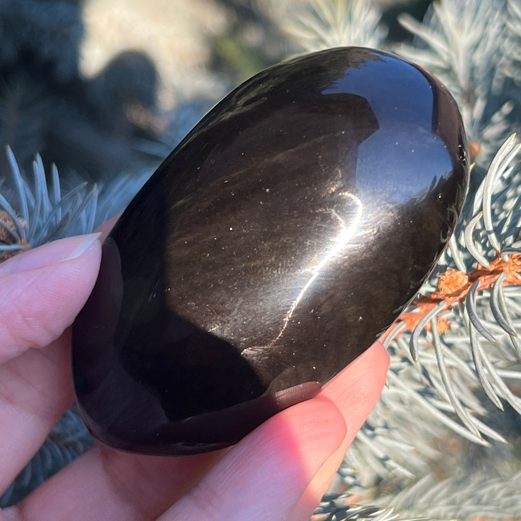 Obsidian palmstone model 11, pietre semipretioase - druzy.ro 1 