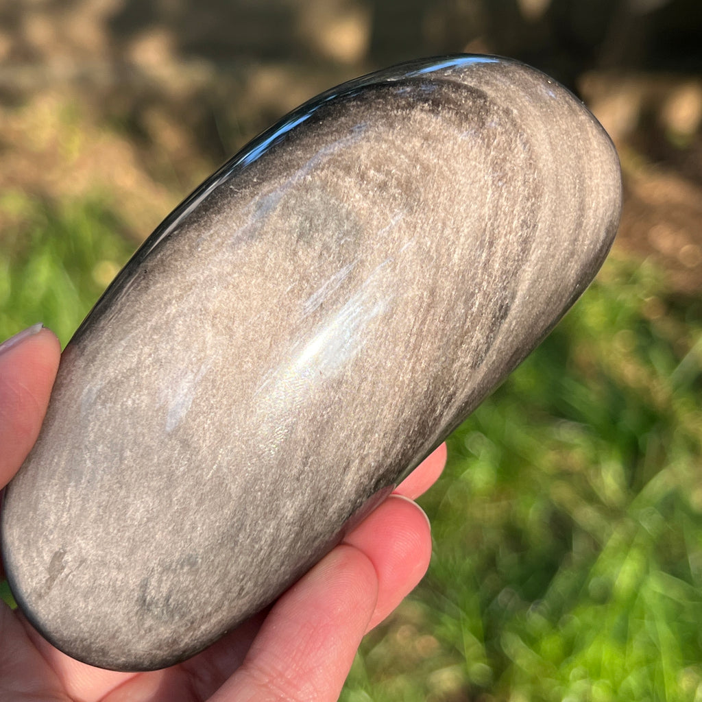 Obsidian argintiu palmstone model 14, pietre semipretioase - druzy.ro 1 