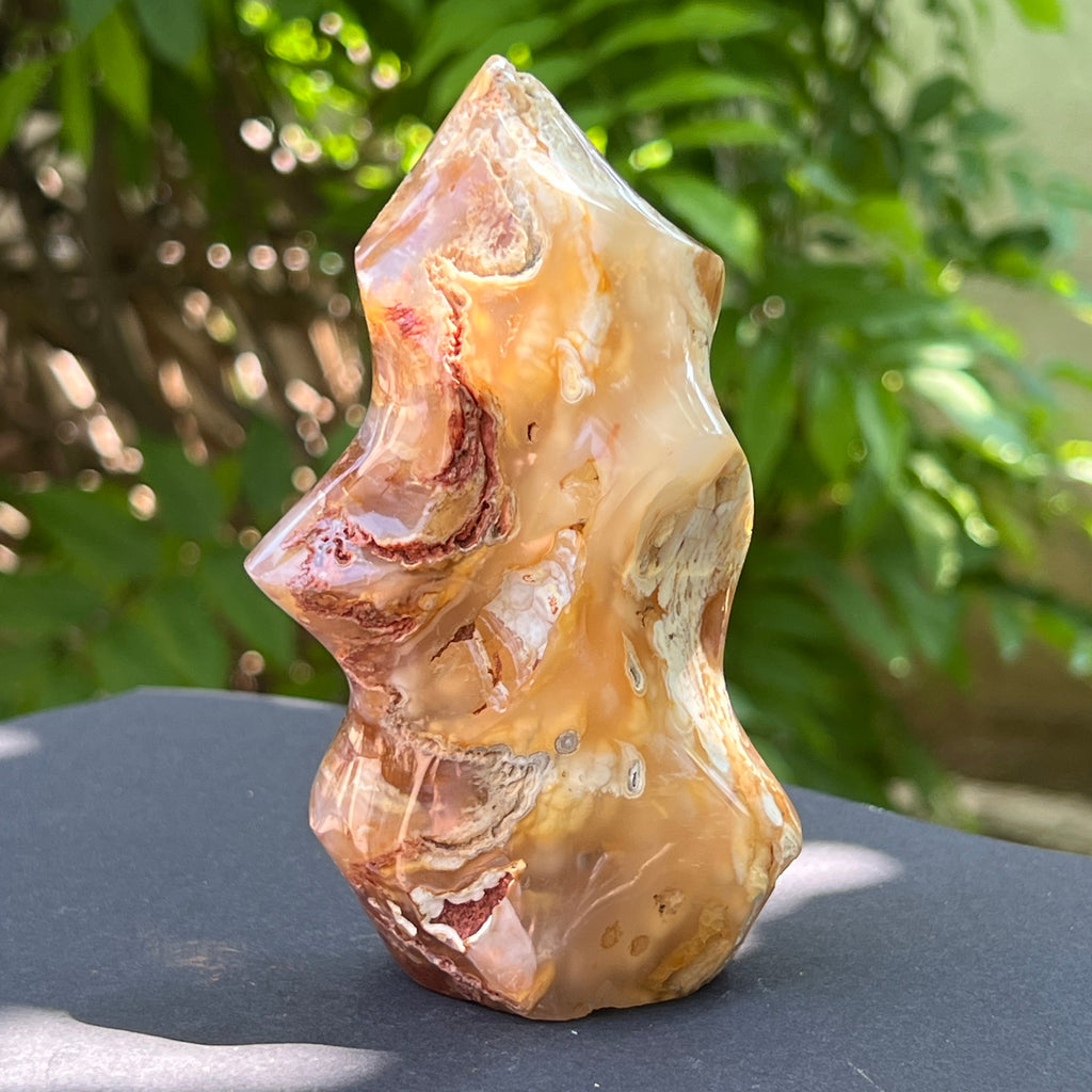 Sculptura forma flacara din agat m1, pietre semipretioase - druzy.ro 4 