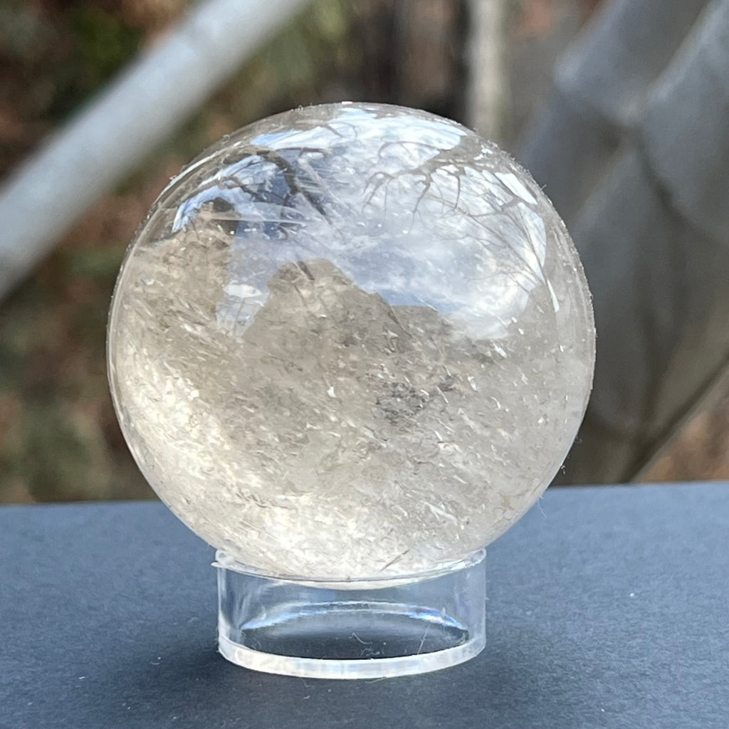 Sfera 5.5 cm cuart fumuriu model 32, druzy.ro, cristale 3
