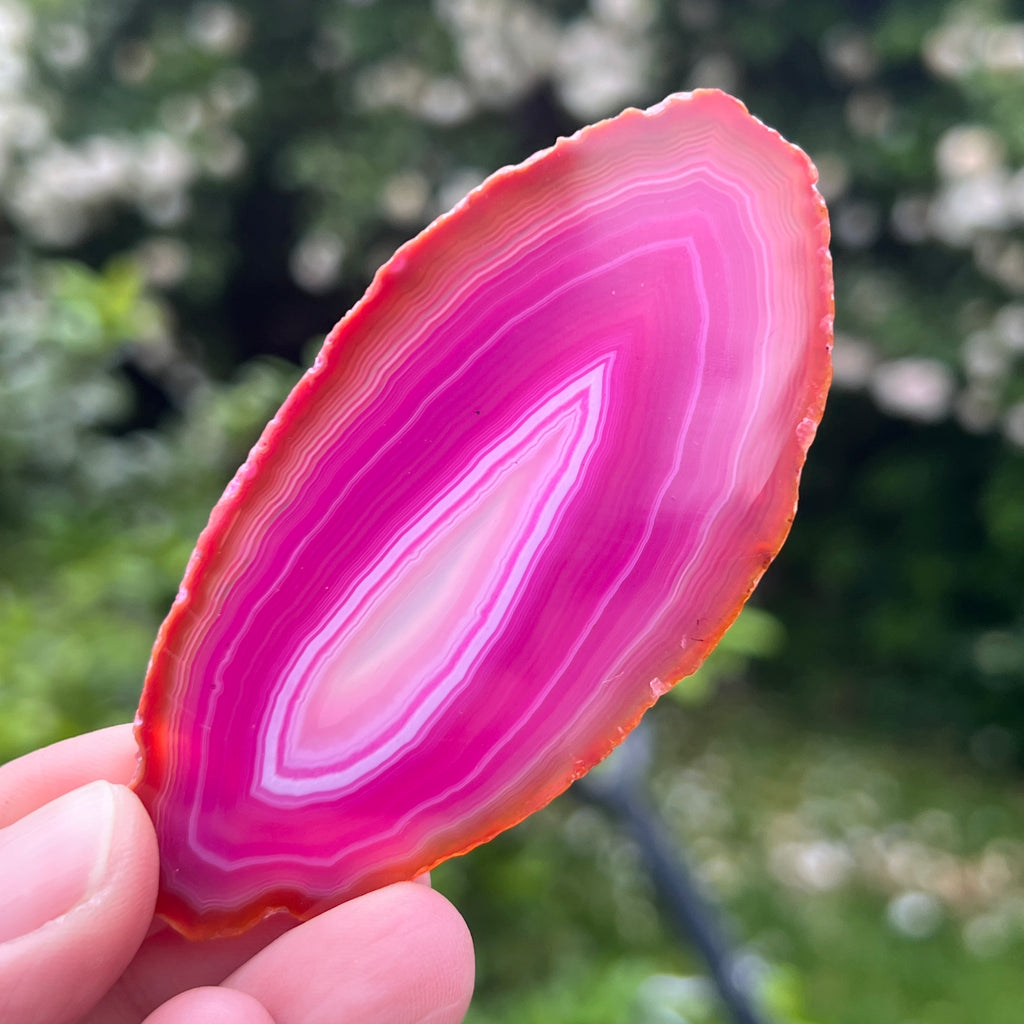 Felie agat roz Brasil m10, pietre semipretioase - druzy.ro 1 