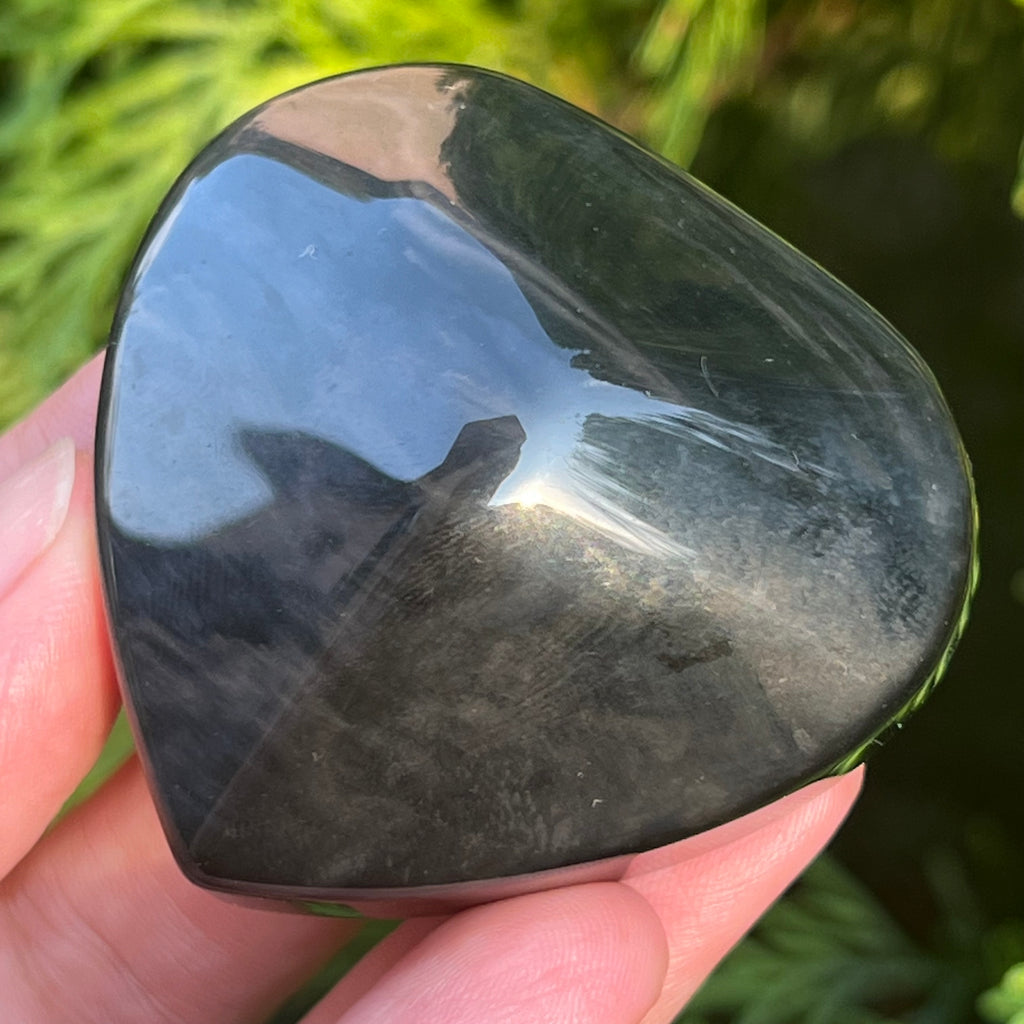 Obsidian curcubeu inima model 4, pietre semipretioase - druzy.ro 4 