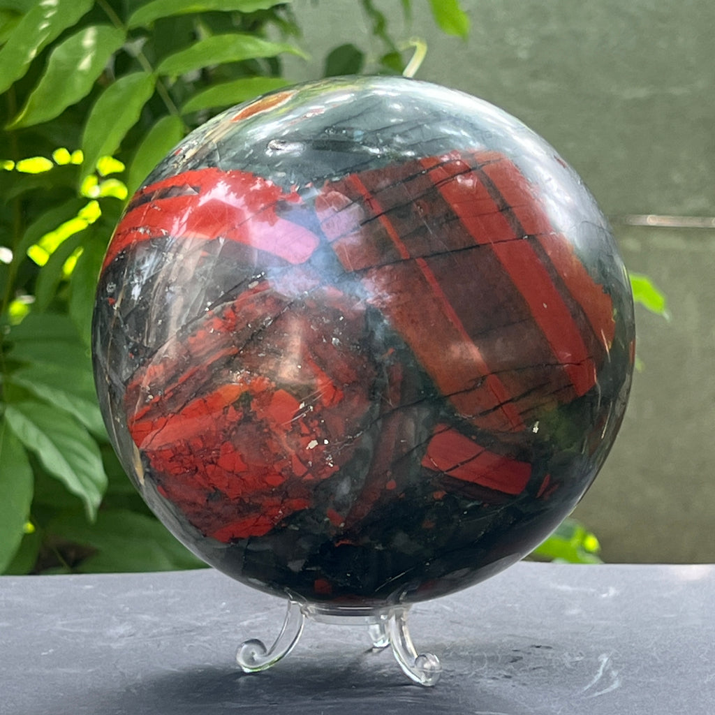 Sfera seftonit piatra sangelui | Model XL1, pietre semipretioase - druzy.ro 7 