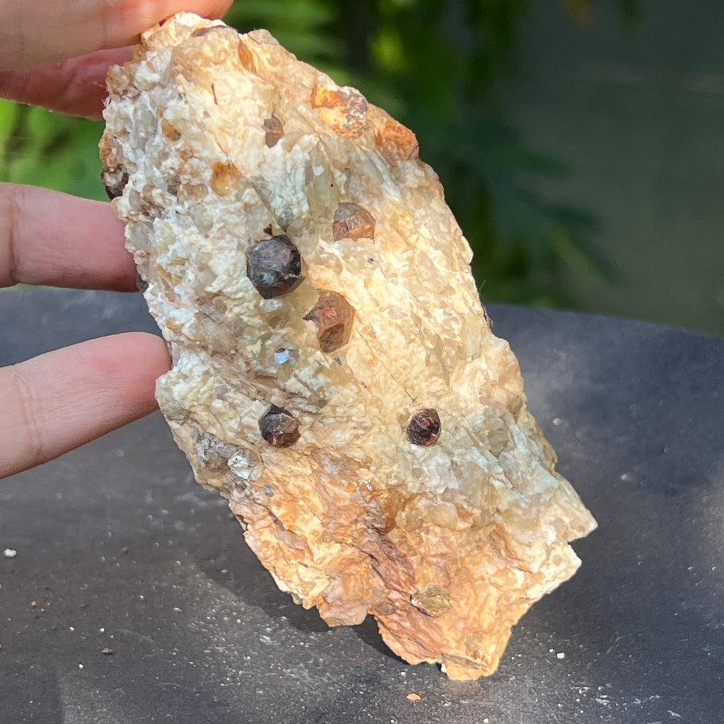 Cluster granat rosu almandin in matrice – specimen brut | Model 4, pietre semipretioase - druzy.ro 3 