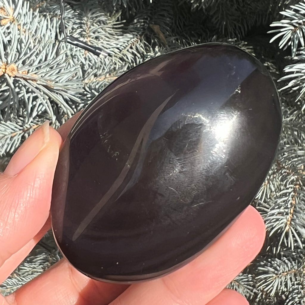 Obsidian curcubeu palmstone model 1, druzy.ro, cristale 2