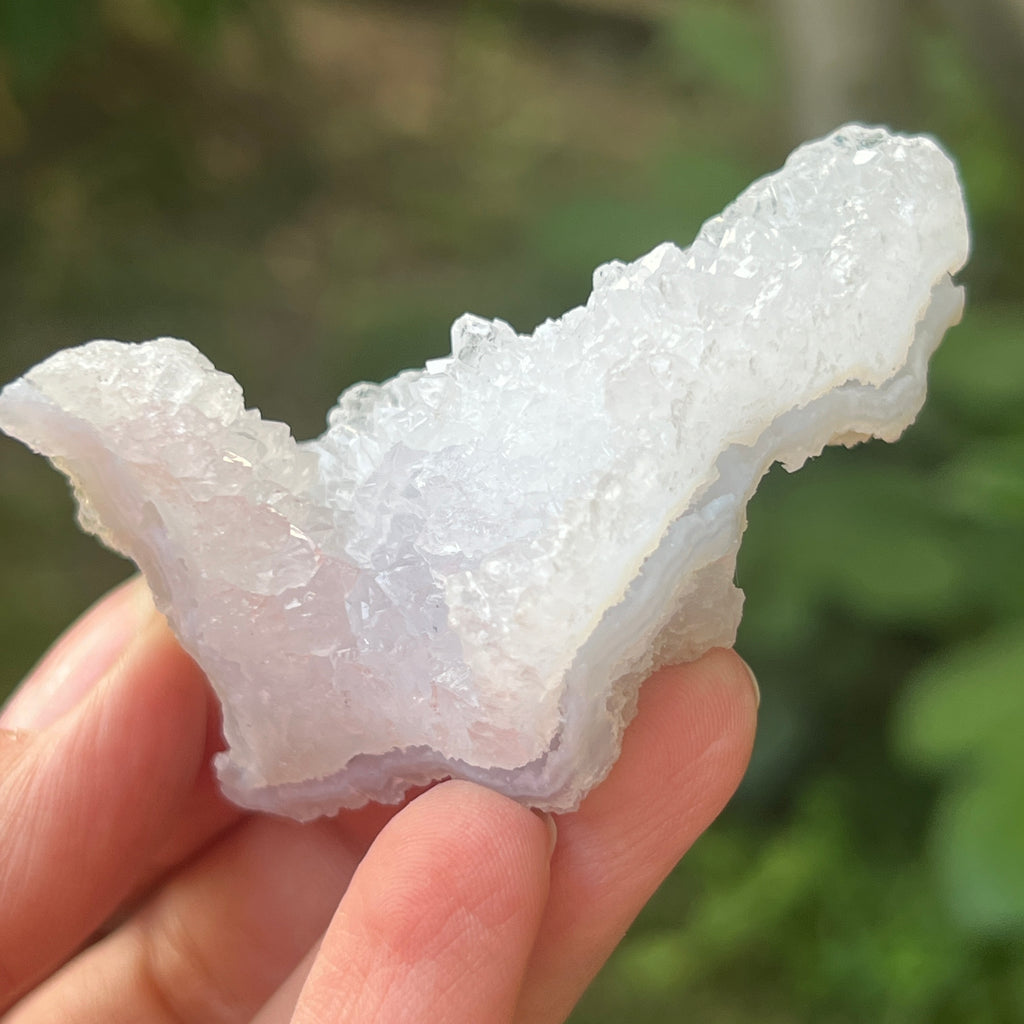 Agat albastru dantelat/ calcedonie Malawi mini m1, pietre semipretioase - druzy.ro 1 