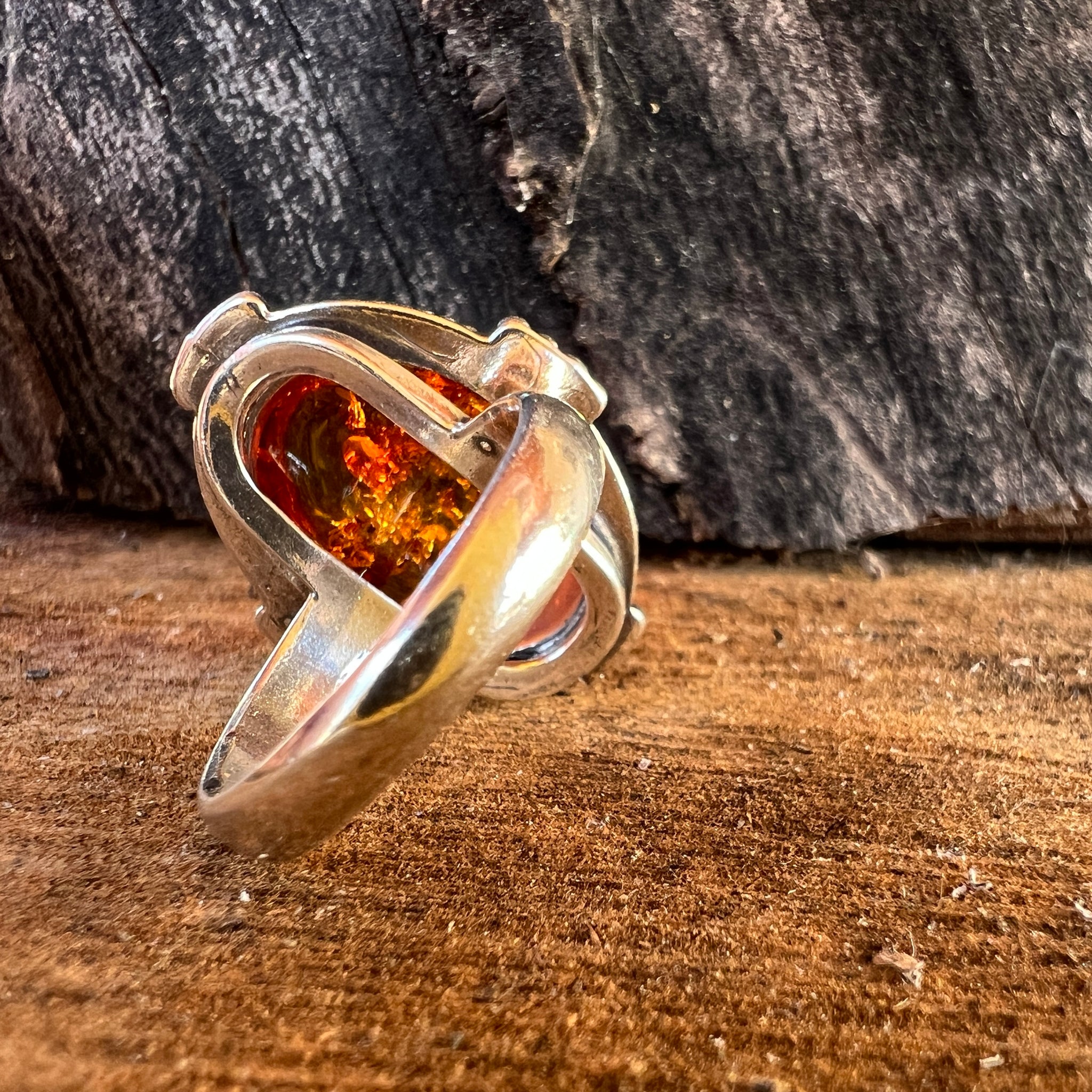 Inel argint cu chihlimbar Amber1 – DRUZY