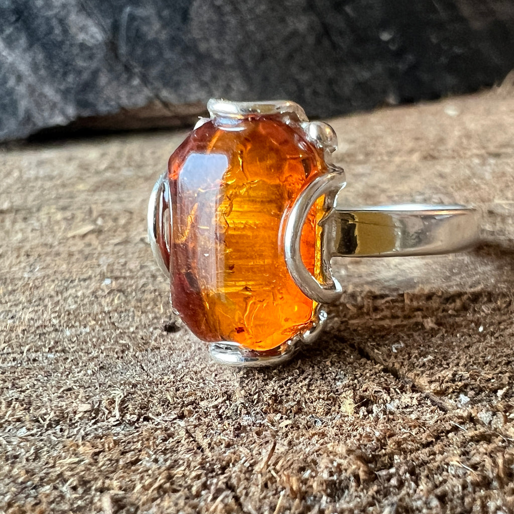 Inel argint cu chihlimbar Amber7, pietre semipretioase - druzy.ro 1 