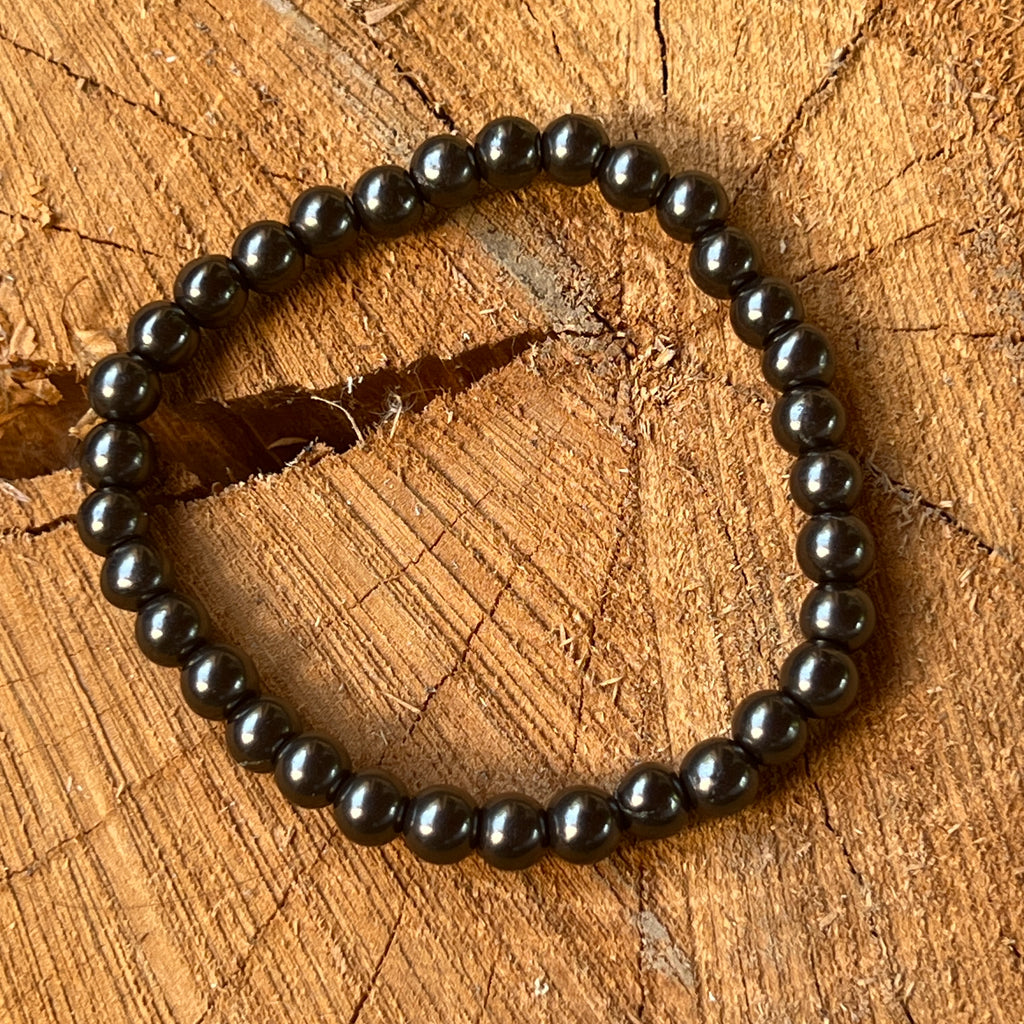 Bratara shungit 6 mm, pietre semipretioase - druzy.ro 1 