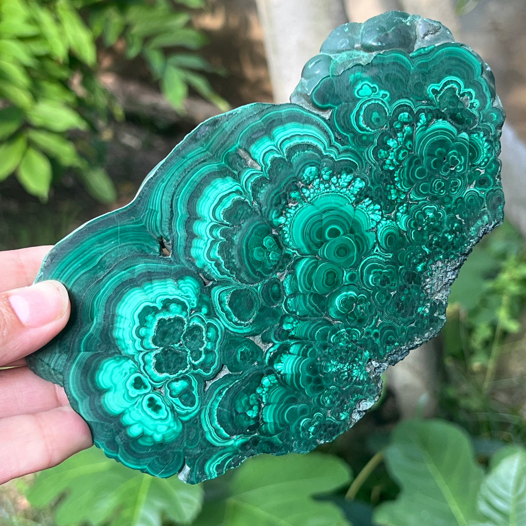 Felie malachit | Model 17, pietre semipretioase - druzy.ro 1 