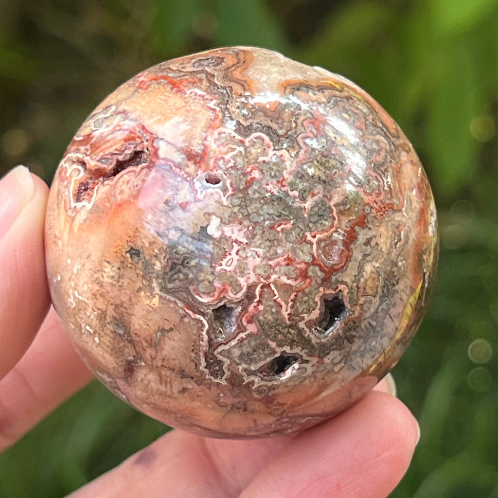 Sfera agat Crazy Lace model 1, pietre semipretioase - druzy.ro 10 