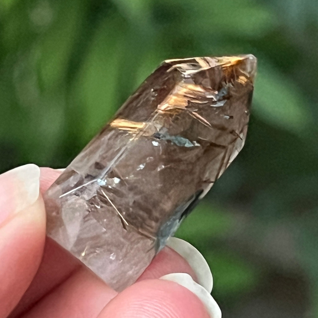 Obelisc cuart rutilat auriu | Model 12, pietre semipretioase - druzy.ro 1 