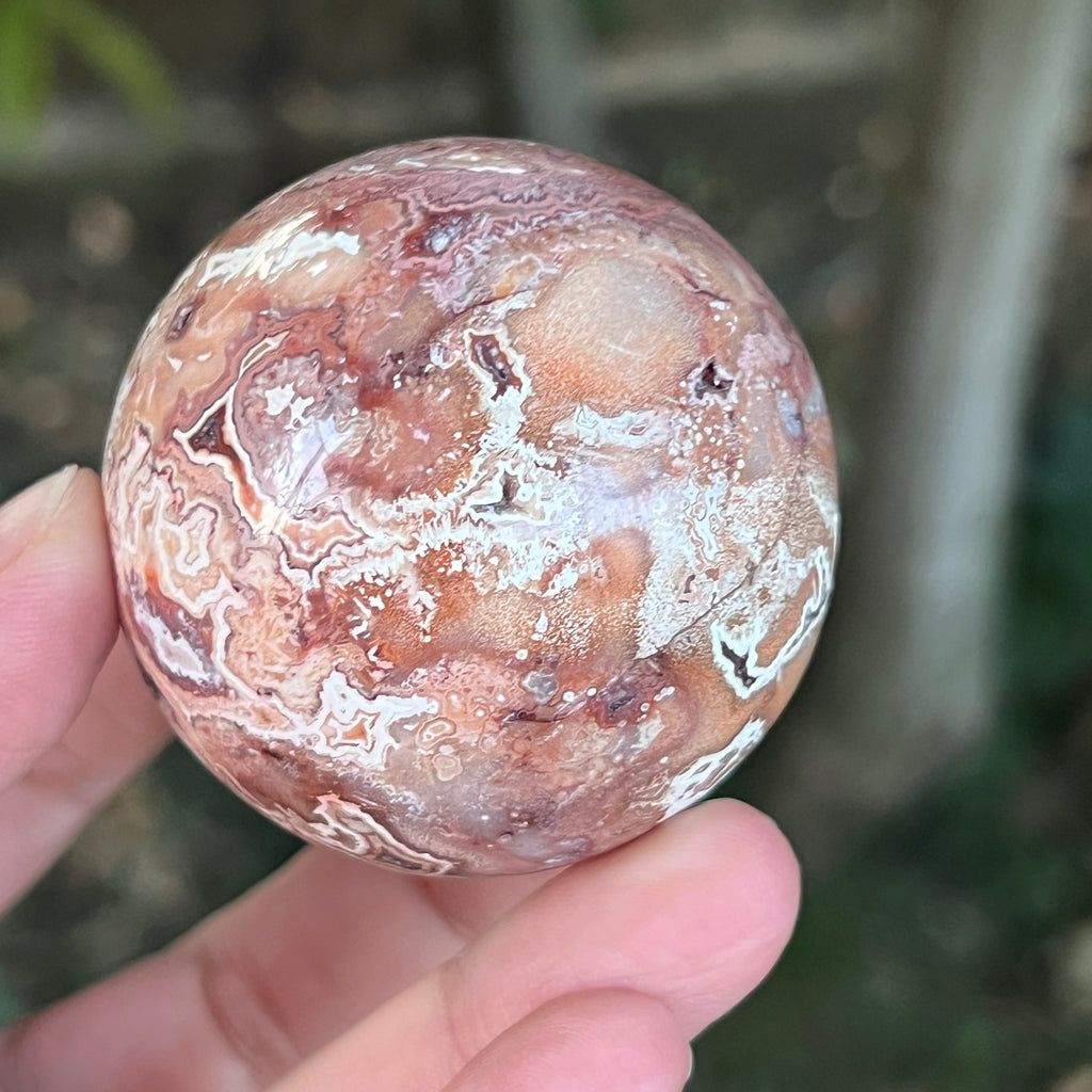 Sfera agat Crazy Lace | Model 9, pietre semipretioase - druzy.ro 6 