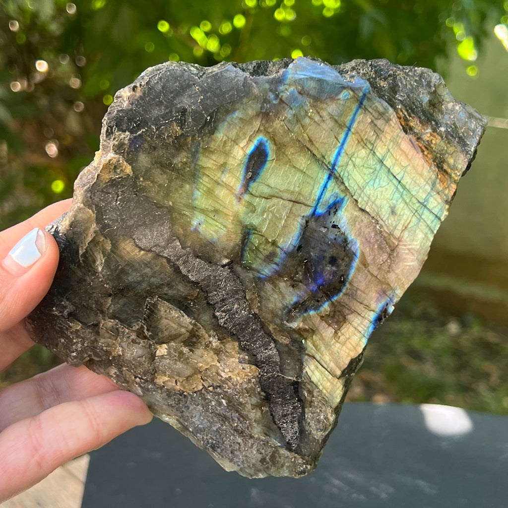 Felie labradorit model 4, pietre semipretioase - druzy.ro 4 