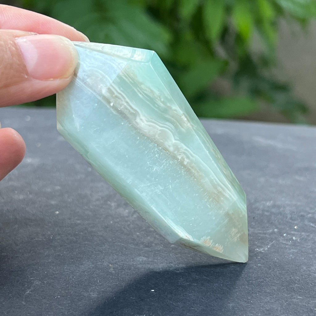 Dublu varf aragonit albastru | Model 4, pietre semipretioase - druzy.ro 2 