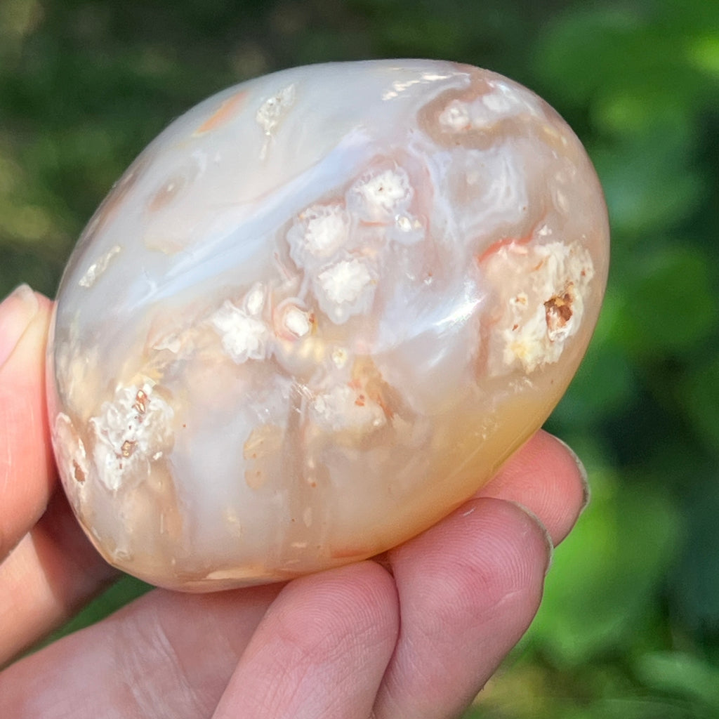 Inima agat coral floare gri m5, pietre semipretioase - druzy.ro 4 