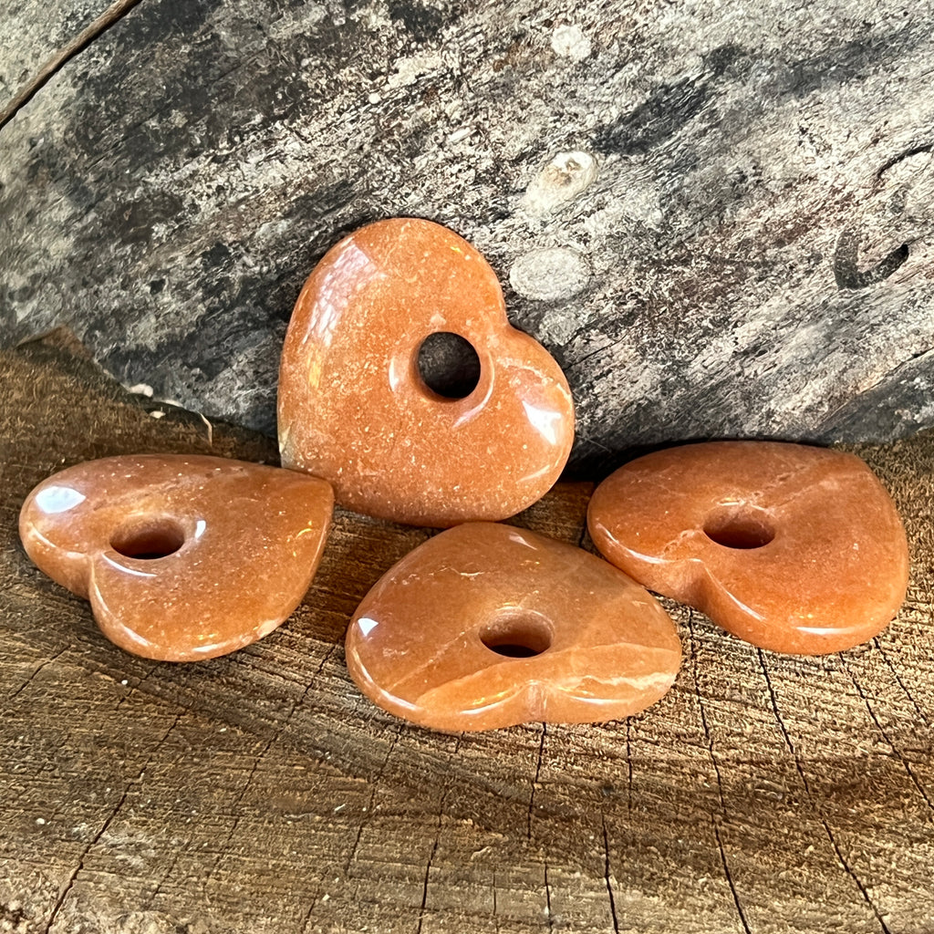 Pandantiv piatra pi donut inima aventurin portocaliu, pietre semipretioase - druzy.ro 2 