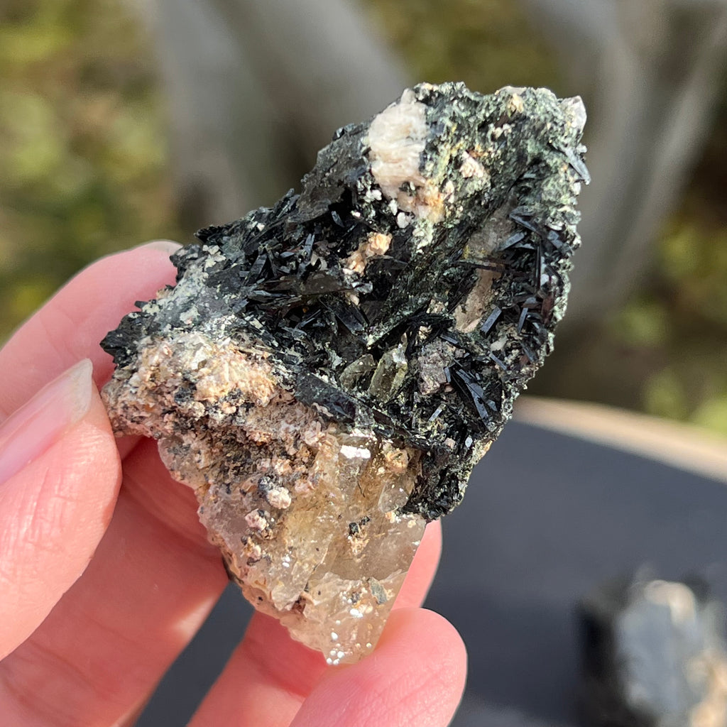 Cluster egirin mini cuart fumuriu/negru Zomba m14, druzy.ro, cristale 1