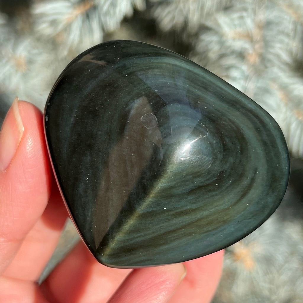 Obsidian curcubeu inima model 3, druzy.ro, cristale 2