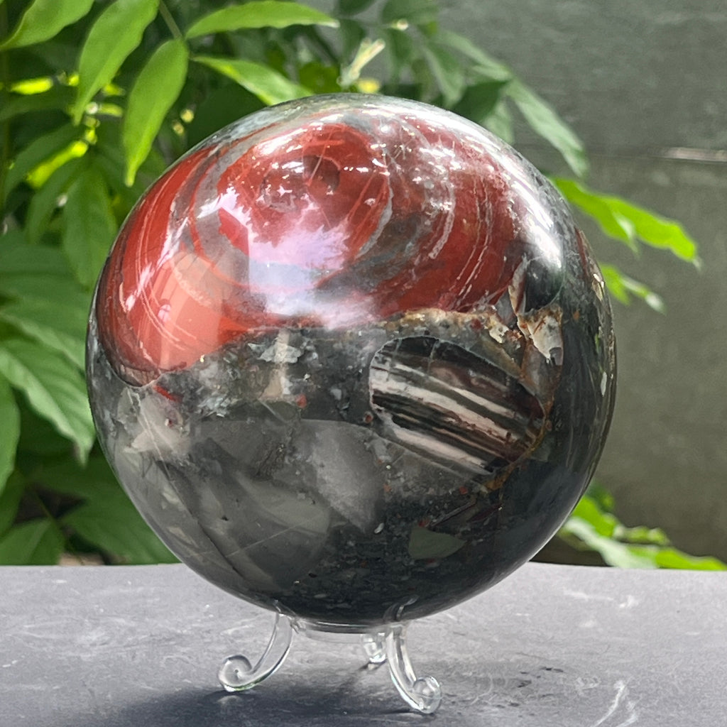 Sfera seftonit piatra sangelui | Model XL2, pietre semipretioase - druzy.ro 9 
