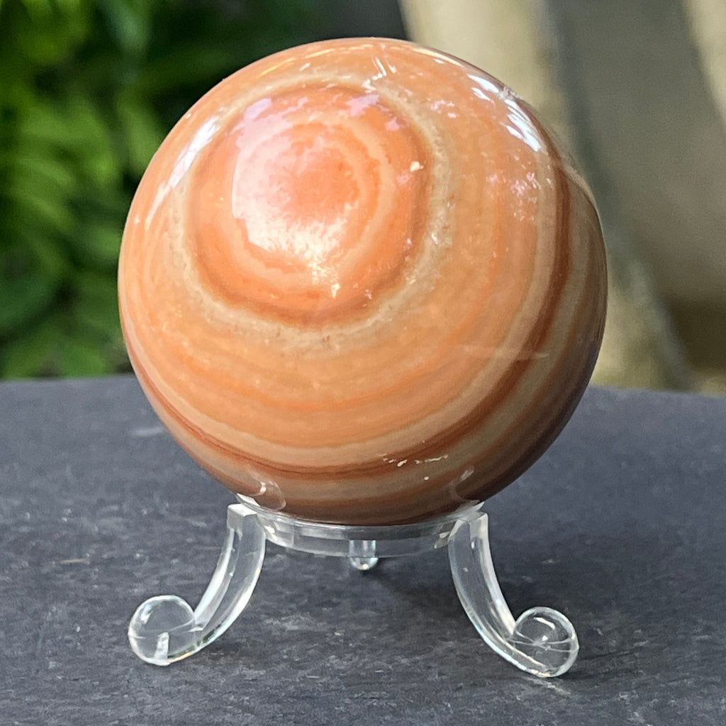 Sferă de onix portocaliu dungat  | Model 3, pietre semipretioase - druzy.ro 5 