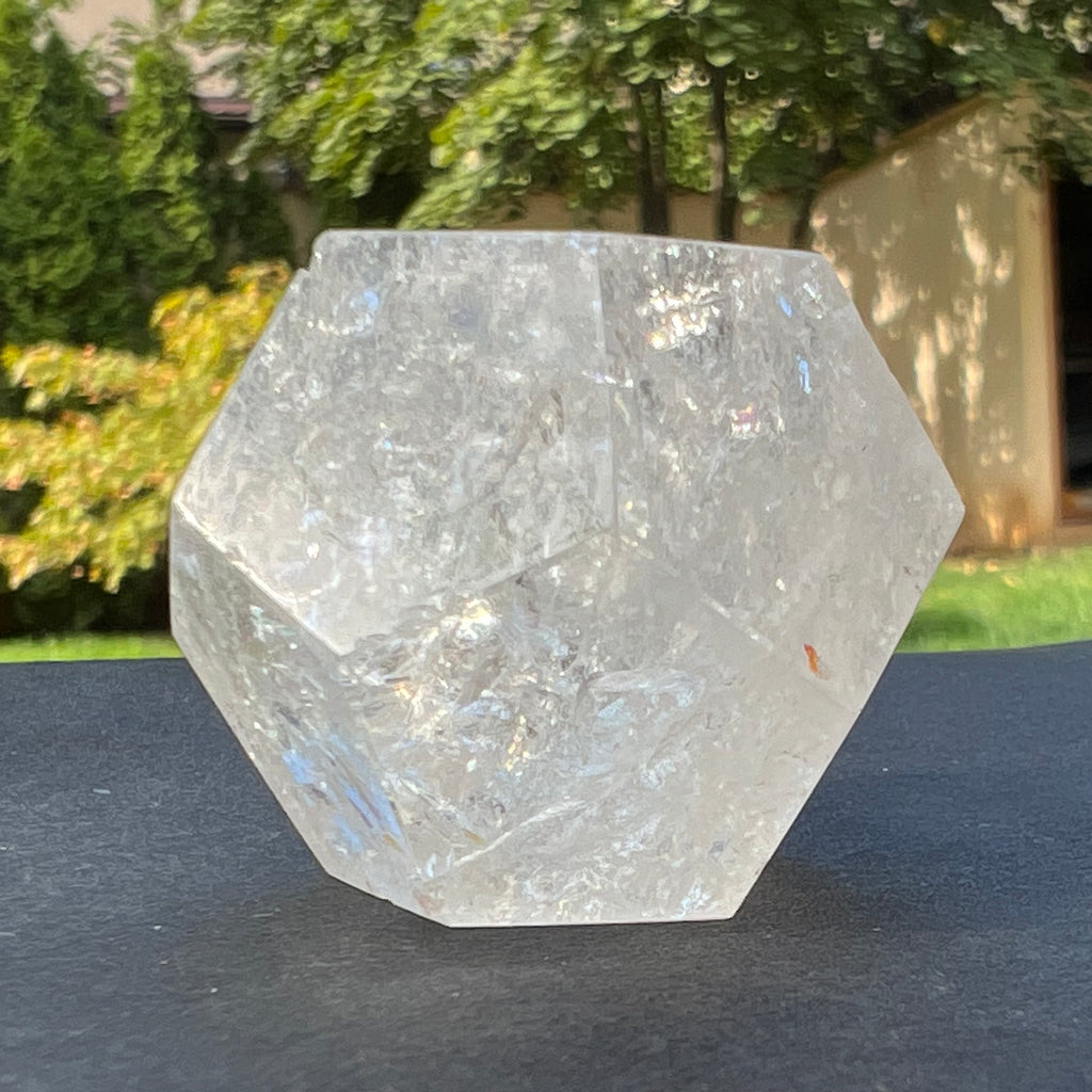 Dodecaedru cuart incolor/cristal de stanca curcubeu 3.7 cm, model 1, druzy.ro, cristale 2