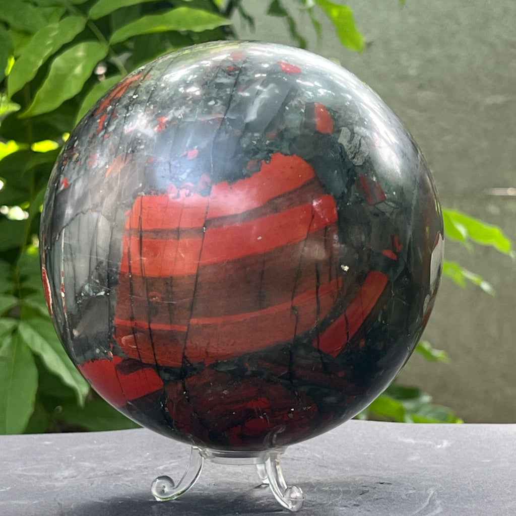 Sfera seftonit piatra sangelui | Model XL1, pietre semipretioase - druzy.ro 2 
