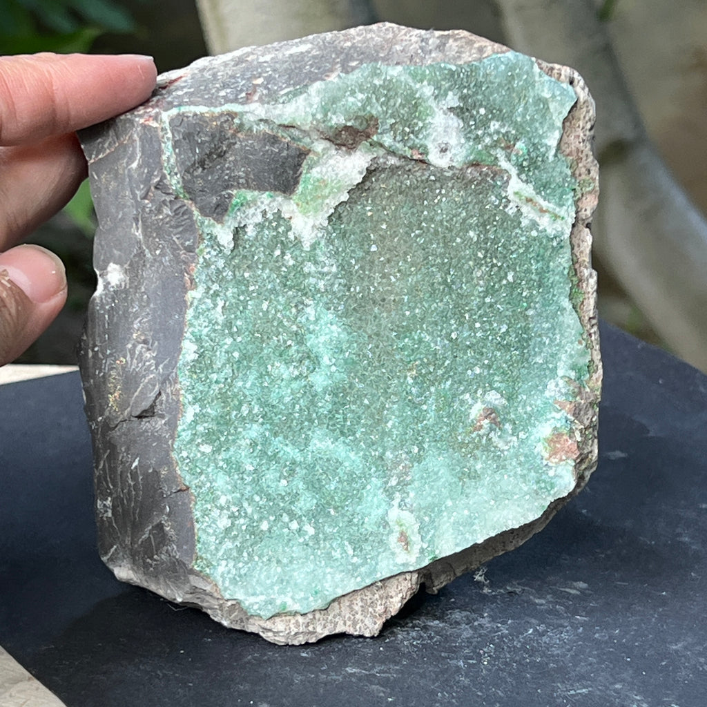 Cluster calcedonie cu crom albastru-verzuie din Zimbabwe | Model 4, pietre semipretioase - druzy.ro 3 