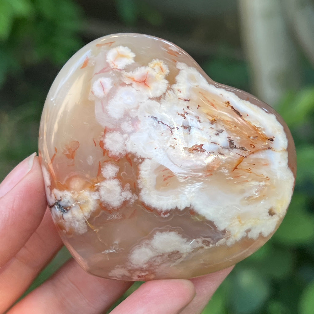 Inima agat coral floare | Model 2, pietre semipretioase - druzy.ro 1 