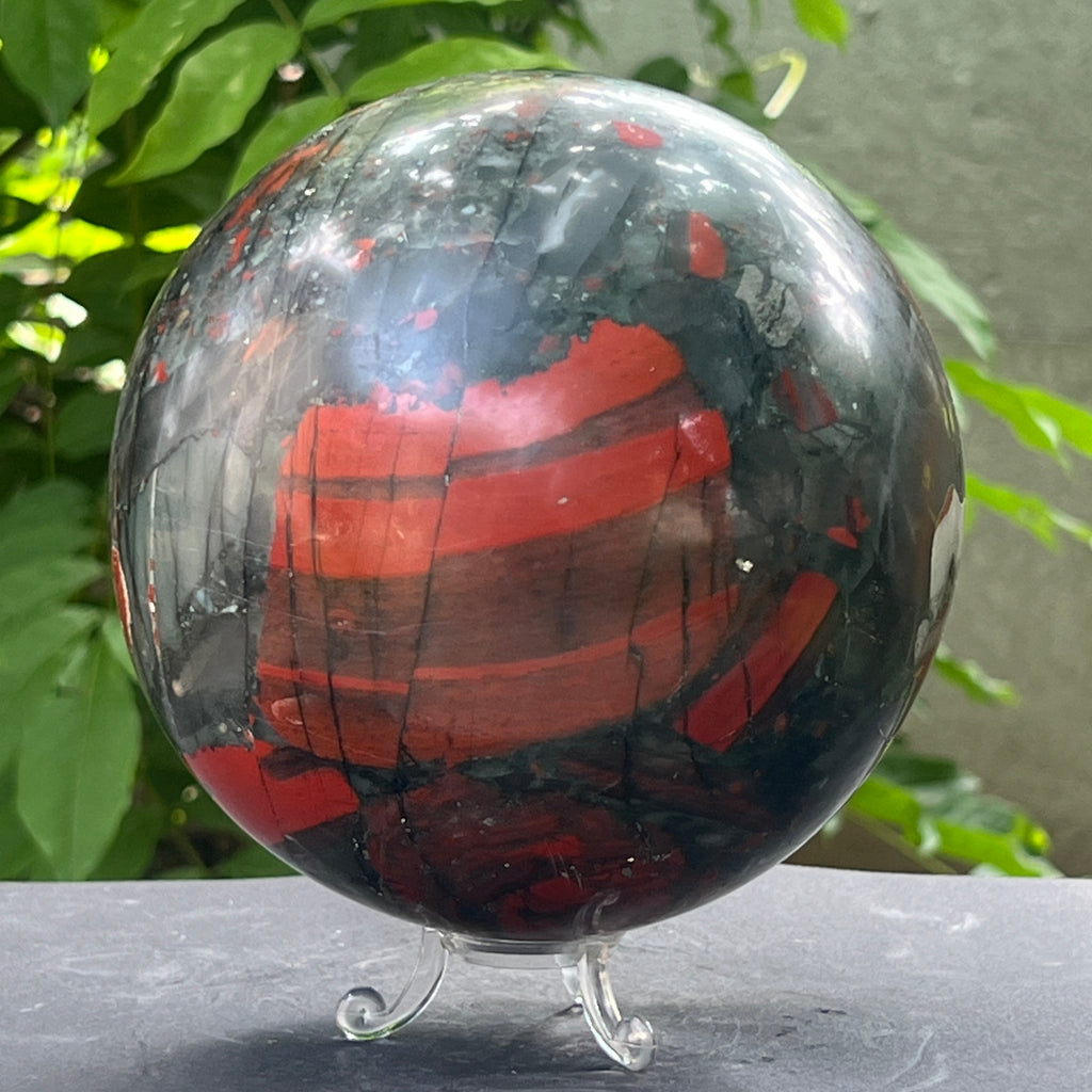 Sfera seftonit piatra sangelui | Model XL1, pietre semipretioase - druzy.ro 1 