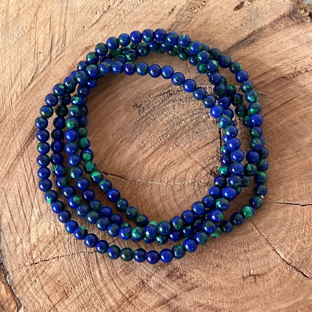 Bratara azurit si malachit 4 mm, pietre semipretioase - druzy.ro 3 