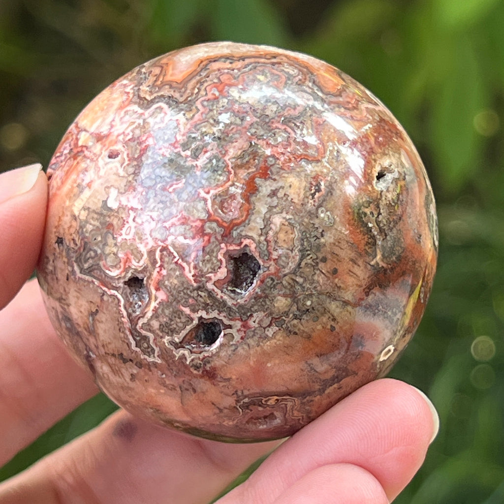 Sfera agat Crazy Lace model 1, pietre semipretioase - druzy.ro 11 