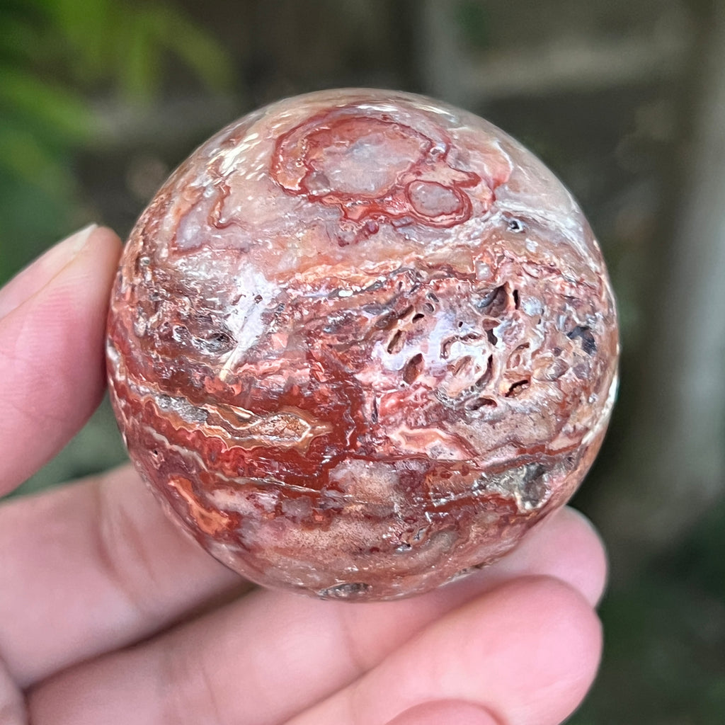 Sfera agat Crazy Lace | Model 7, pietre semipretioase - druzy.ro 1 