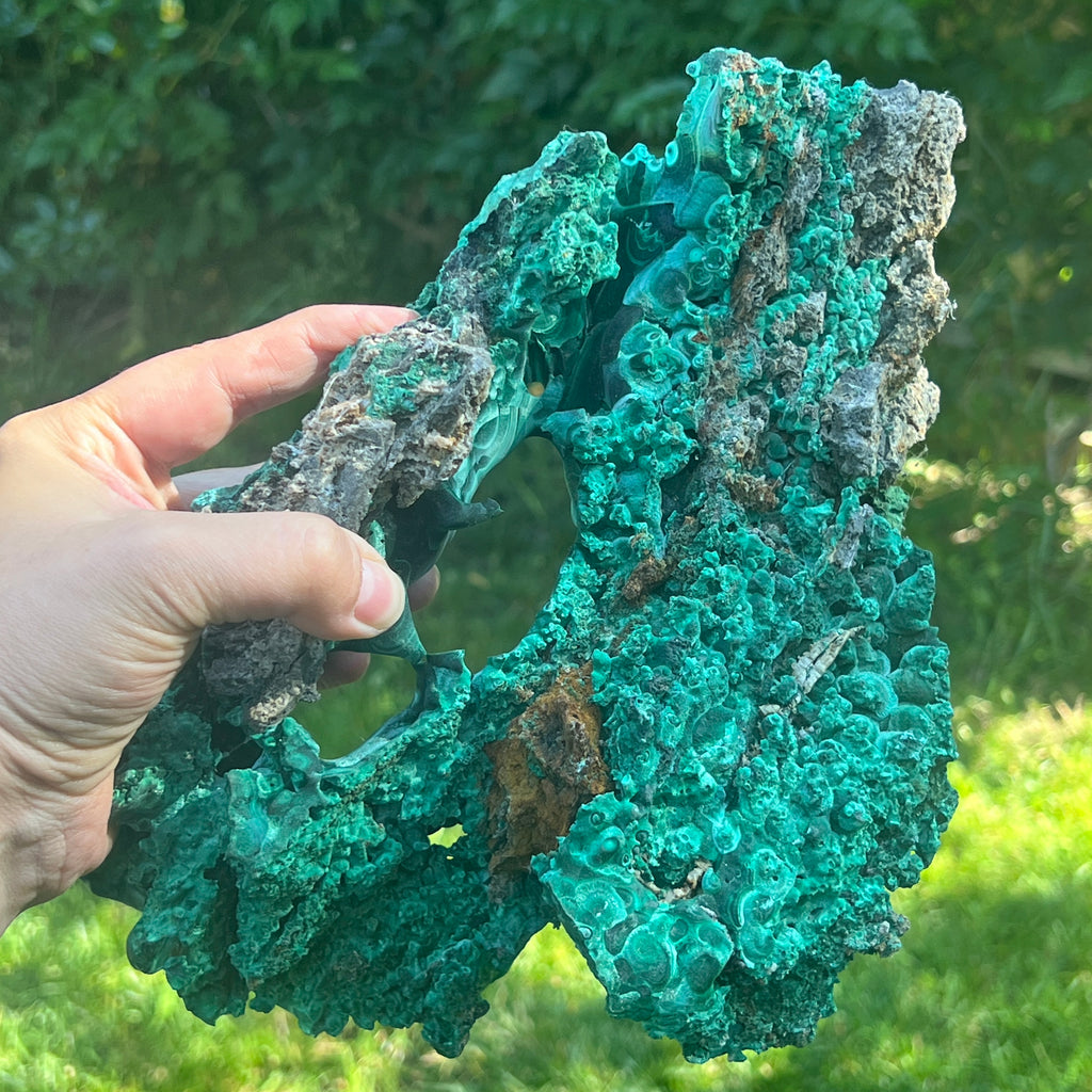 Malachit matasos piatra bruta | Model XXL 2, pietre semipretioase - druzy.ro 1 