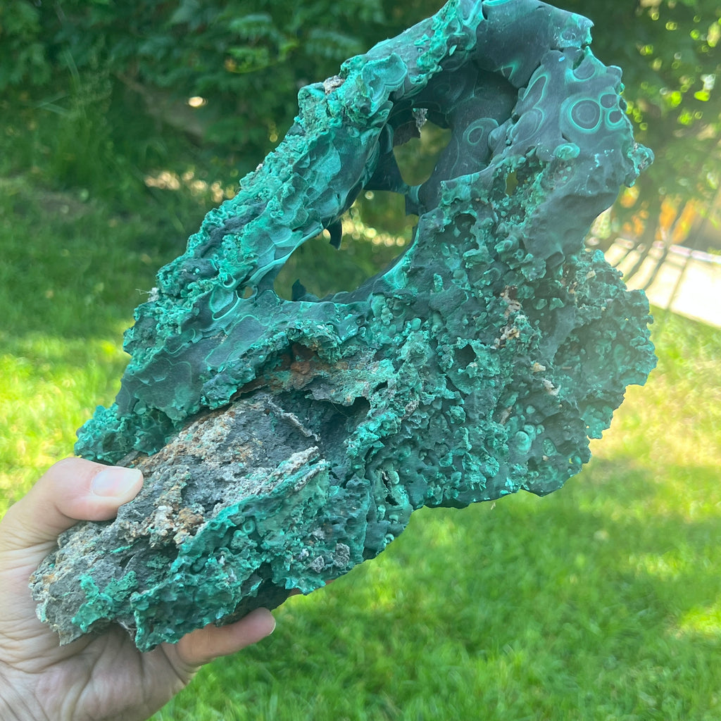 Malachit matasos piatra bruta | Model XXL 2, pietre semipretioase - druzy.ro 6 