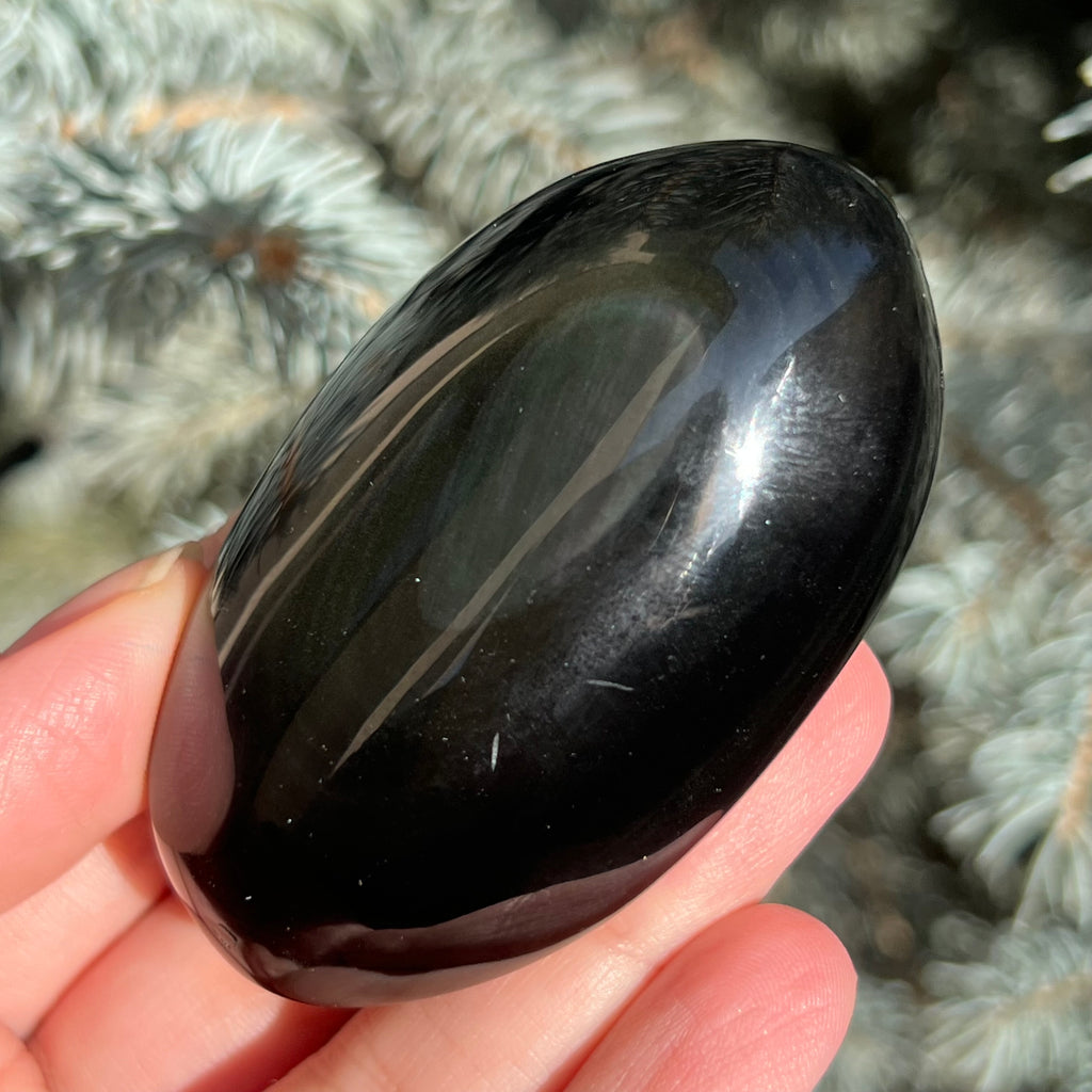 Obsidian curcubeu palmstone model 3, druzy.ro, cristale 2