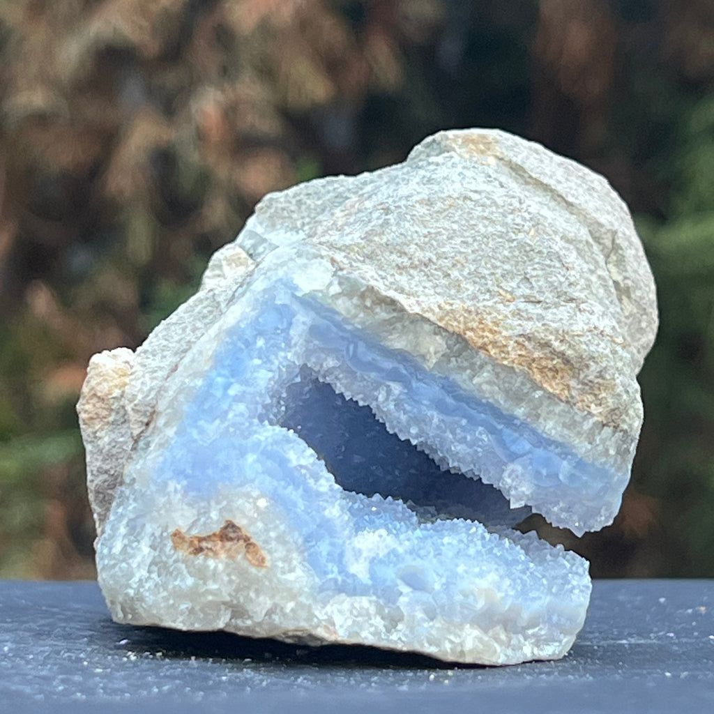 Calcedonie albastra /blue lace/ agat albastru piatra bruta m17, druzy.ro, cristale 1