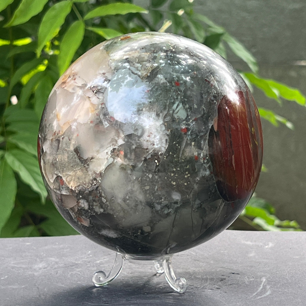 Sfera seftonit piatra sangelui | Model XL2, pietre semipretioase - druzy.ro 6 