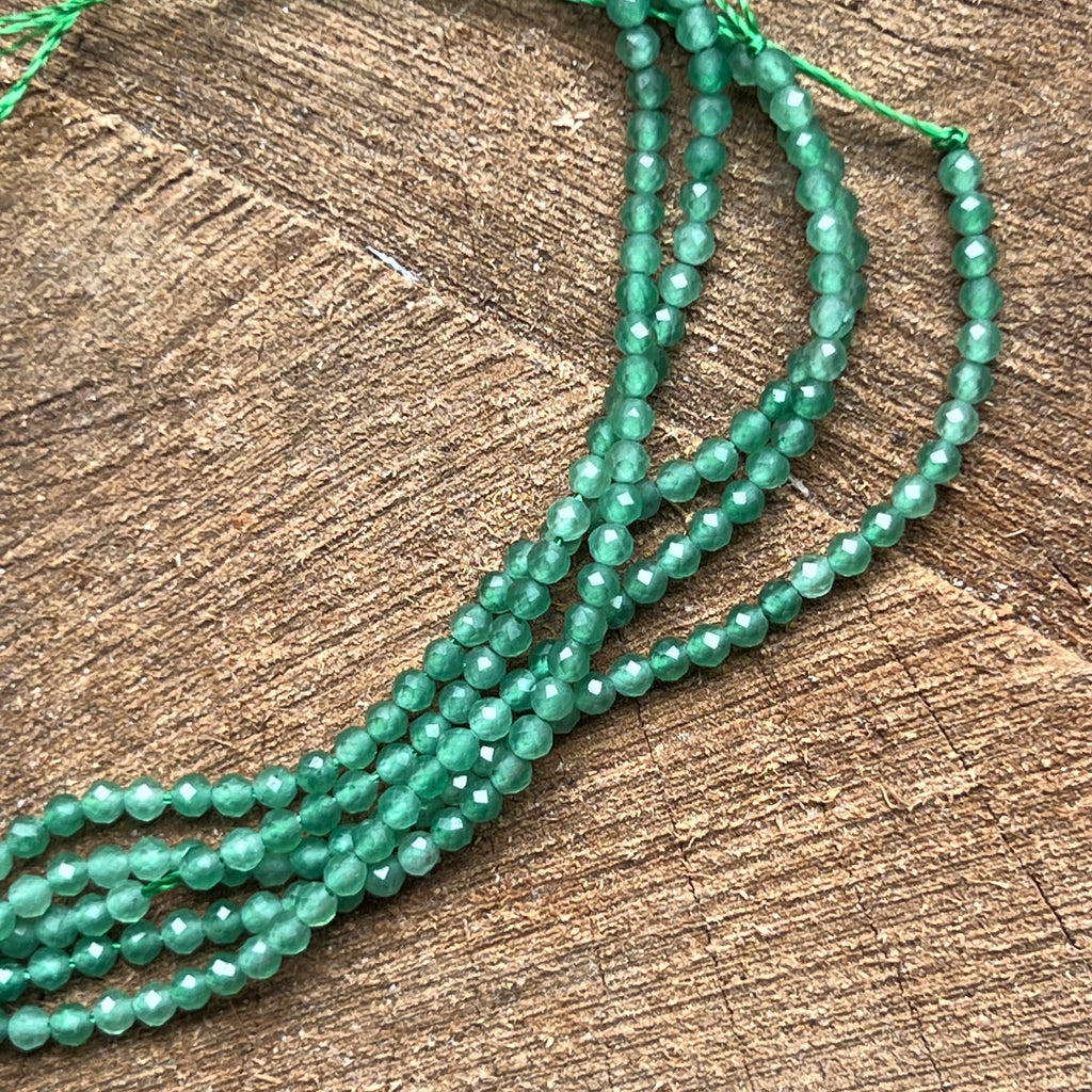 Sirag margele pietre semipretioase sfere fatetate AVENTURIN VERDE INCHIS, pietre semipretioase - druzy.ro 2 
