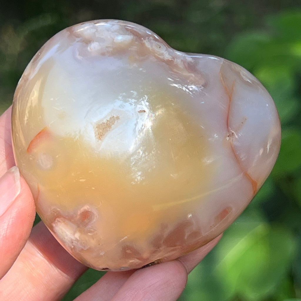 Inima agat coral floare gri m5, pietre semipretioase - druzy.ro 5 