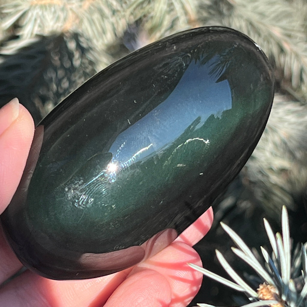 Obsidian curcubeu palmstone L model 9, pietre semipretioase - druzy.ro 1 