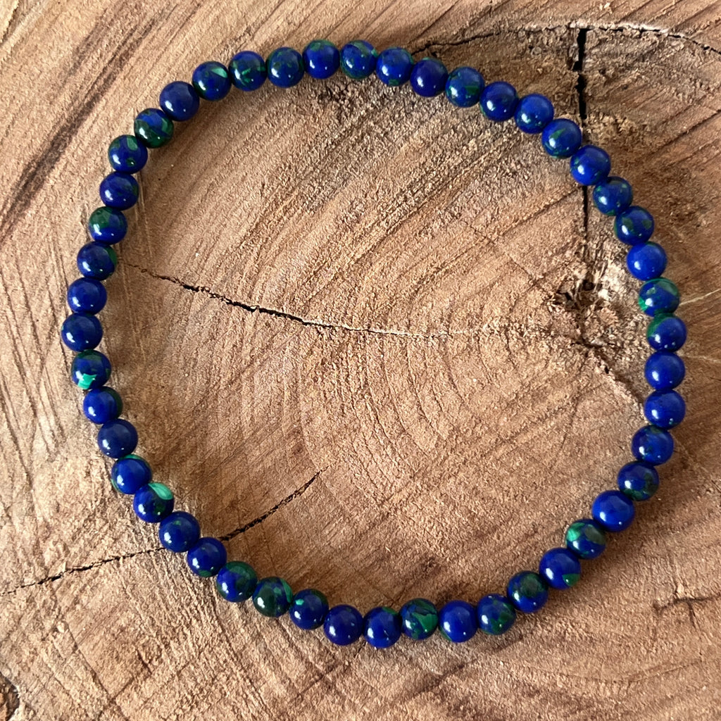 Bratara azurit si malachit 4 mm, pietre semipretioase - druzy.ro 4 