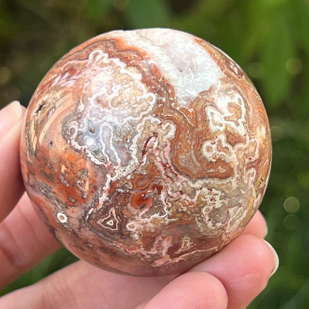 Sfera agat Crazy Lace model 1, pietre semipretioase - druzy.ro 14 
