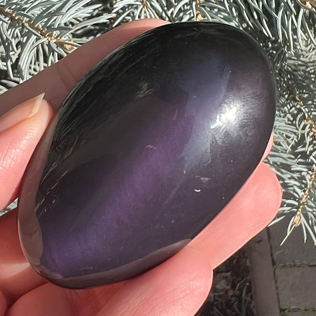 Obsidian curcubeu palmstone model 5, druzy.ro, cristale 4