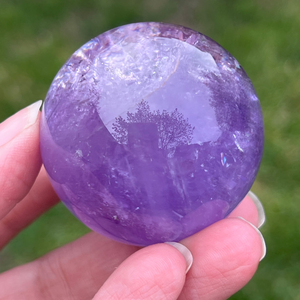 Sfera ametist AA din Brazilia model 6, pietre semipretioase - druzy.ro 8 