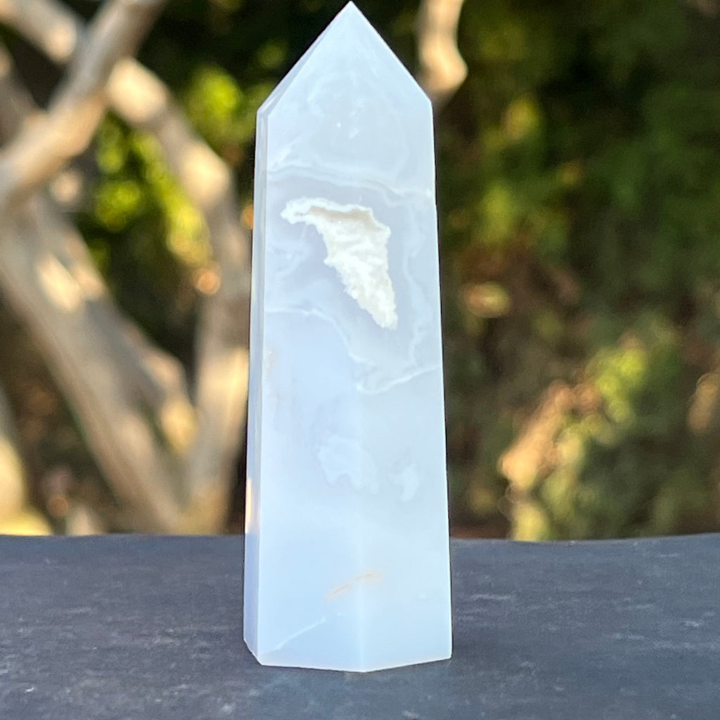 Obelisc calcedonie albastra model 1, druzy.ro, cristale 3