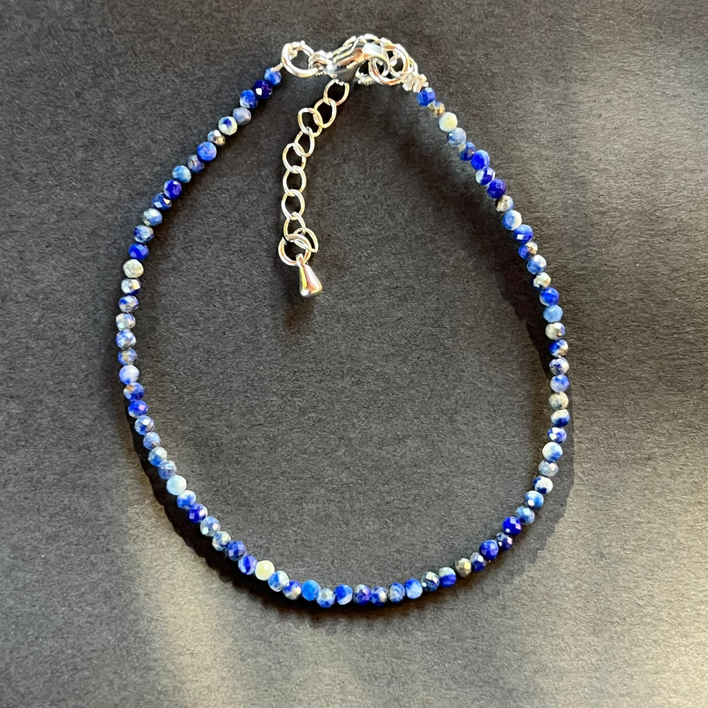 Bratara 2 mm lapis lazuli reglabila, pietre semipretioase - druzy.ro 1 