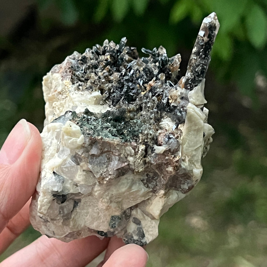 Cluster egirin cuart fumuriu/negru Zomba m24, pietre semipretioase - druzy.ro 5 