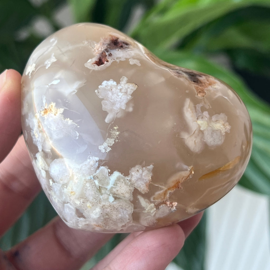 Inima agat coral floare | Model 3, pietre semipretioase - druzy.ro 2 